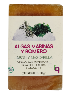 Fotografía de producto Jabón Artesanal de Algas Marinas y Romero con contenido de 100 gr. de Iq Herbal Products 