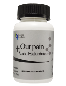 Fotografia de producto Out Pain + Ácido Hialurónico con contenido de 30 Capletas de Iq Herbal Products